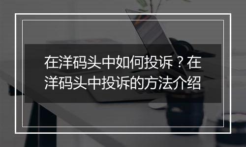 在洋码头中如何投诉？在洋码头中投诉的方法介绍