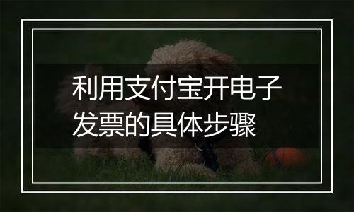 利用支付宝开电子发票的具体步骤