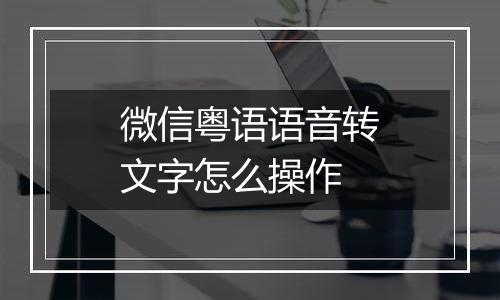 微信粤语语音转文字怎么操作