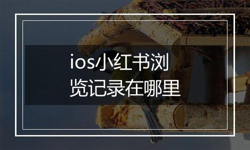 ios小红书浏览记录在哪里