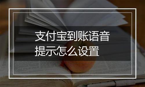 支付宝到账语音提示怎么设置