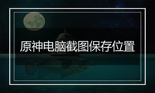 原神电脑截图保存位置