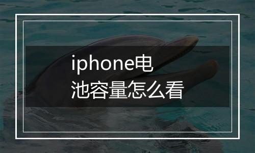 iphone电池容量怎么看
