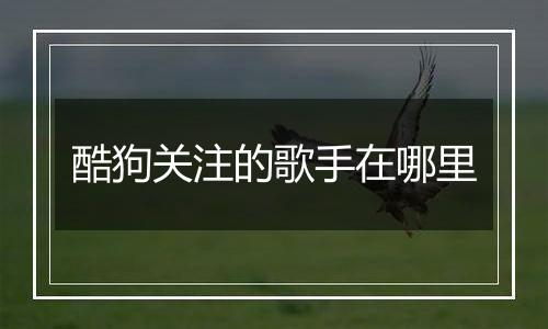 酷狗关注的歌手在哪里