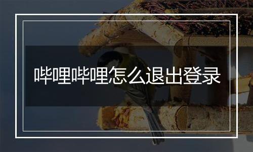 哔哩哔哩怎么退出登录