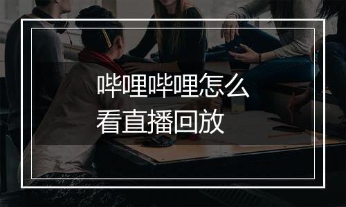 哔哩哔哩怎么看直播回放