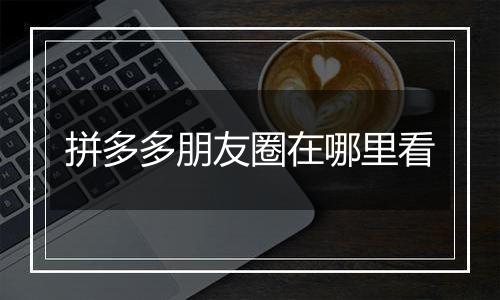 拼多多朋友圈在哪里看