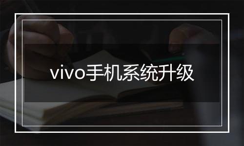 vivo手机系统升级