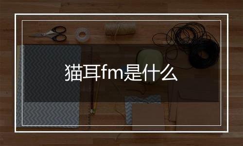 猫耳fm是什么