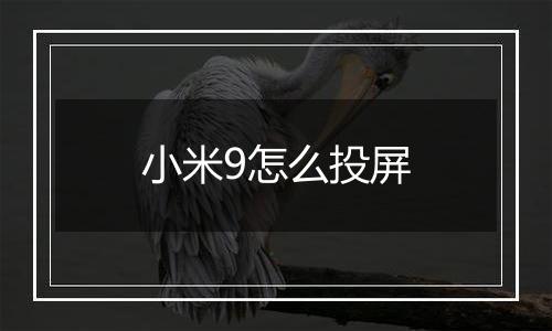 小米9怎么投屏