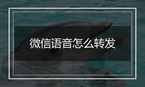 微信语音怎么转发