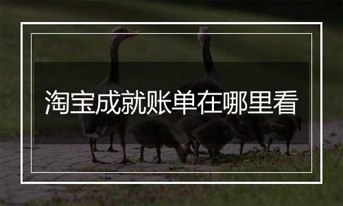 淘宝成就账单在哪里看