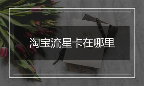 淘宝流星卡在哪里