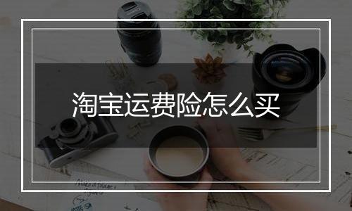淘宝运费险怎么买