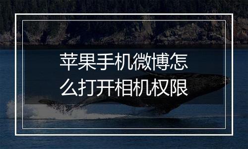 苹果手机微博怎么打开相机权限