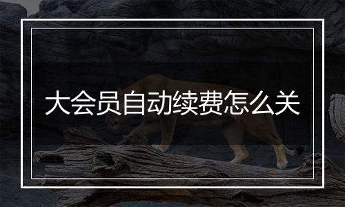 大会员自动续费怎么关