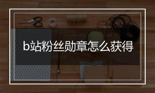 b站粉丝勋章怎么获得