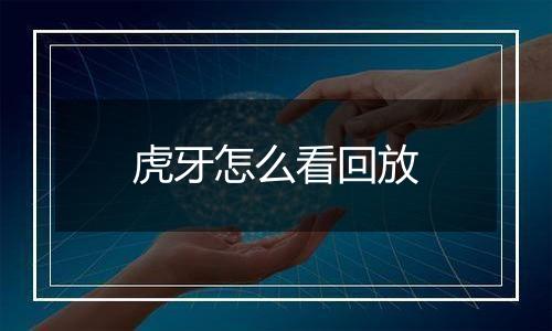 虎牙怎么看回放
