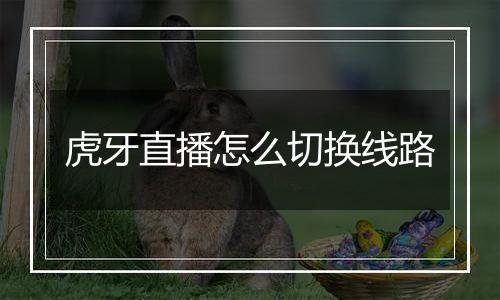 虎牙直播怎么切换线路