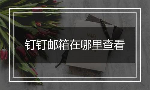 钉钉邮箱在哪里查看