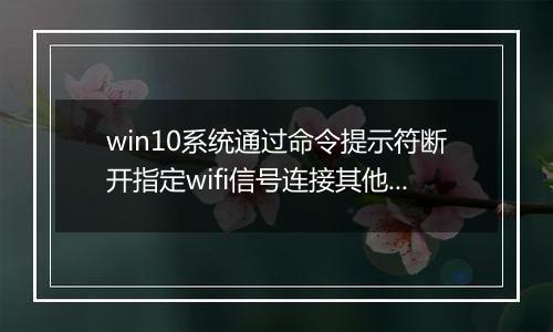 win10系统通过命令提示符断开指定wifi信号连接其他可用wifi教程