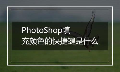PhotoShop填充颜色的快捷键是什么
