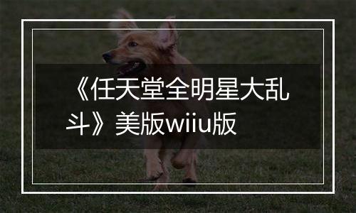 《任天堂全明星大乱斗》美版wiiu版