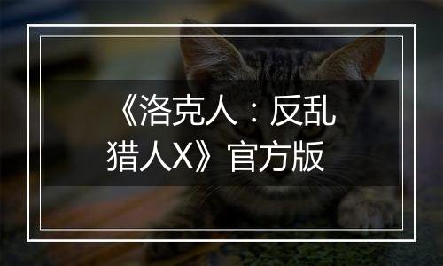 《洛克人：反乱猎人X》官方版
