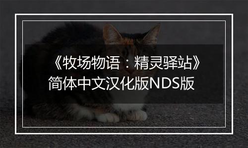 《牧场物语：精灵驿站》简体中文汉化版NDS版
