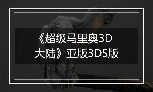 《超级马里奥3D 大陆》亚版3DS版