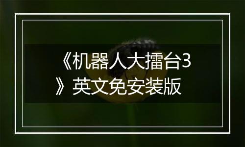 《机器人大擂台3》英文免安装版