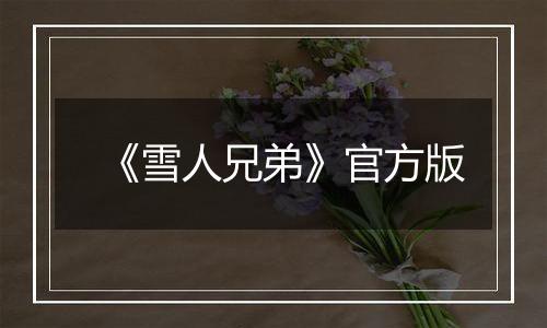 《雪人兄弟》官方版